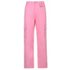 Weekeep Pink Pockets Patchwork 100% Cotton Jeans Women High Waist Baggy Denim Cargo Pants Summer Casual Retro Streetwear