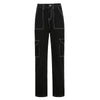 Weekeep Pockets Patchwork Baggy Jeans Streetwear 100% Cotton Women Denim Trouser Loose Cargo Pants Korean Jeans Harajuku