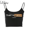 Sexy Cropped Fashion Women Camisole Letter Print Cotton Knitted Summer Slim Crop Top 2022 Summer Sleeveless Camis