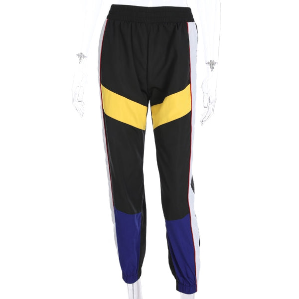 Women High Waist Patchwork Pants 2022 Summer Fashion Black Pencil Pants Streetwe Cargo Pants Loose Jogger Women Bottom