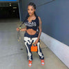 WeiYao Goth Pants Fall 2022 Skeleton Patterned Low Rise Baggy Jeans Femme Streetwear Women Black Denim Jean Trousers Cyber Y2k