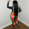 Weird Puss Colorful Stripe Fall 2022 Dress Women Long Sleeve Skinny Fitness Elastic Casual Bodycon Vestidos Streetwear Outfits