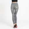 New Autumn Women Print Leggings Mock Pocket And Hole Jeans Slim Leggings Woman Jeggings Ladies Denim Skinny Trousers