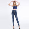 Women High Waist Leggings 2022 Autumn Woman Jeggings High Elastic Mock Pocket Jeans Ladies Denim Skinny Trousers