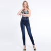 Women High Waist Leggings 2022 Autumn Woman Jeggings High Elastic Mock Pocket Jeans Ladies Denim Skinny Trousers