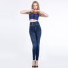 Women High Waist Leggings 2022 Autumn Woman Jeggings High Elastic Mock Pocket Jeans Ladies Denim Skinny Trousers