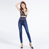 Women High Waist Leggings 2022 Autumn Woman Jeggings High Elastic Mock Pocket Jeans Ladies Denim Skinny Trousers