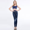 Women High Waist Leggings 2022 Autumn Woman Jeggings High Elastic Mock Pocket Jeans Ladies Denim Skinny Trousers