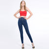 Women High Waist Leggings 2022 Autumn Woman Jeggings High Elastic Mock Pocket Jeans Ladies Denim Skinny Trousers