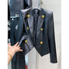 Western Style Woman's Short Leather Coats 2023 Autumn and Winter Causal Women's Slim Fit All-Matching Suit Jackets Trendy