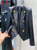 Western Style Woman's Short Leather Coats 2023 Autumn and Winter Causal Women's Slim Fit All-Matching Suit Jackets Trendy