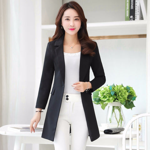 White Black Women Blazers And Jackets 2022 Spring Autumn Fashion Single Button Blazer Femenino Ladies Blazer Female Plus Size