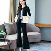 White Blazer 2 Piece Set Women Winter Work Wear Full Sleeve Ruffles Blazers Pencil Pants Suit Two Piece Set Office Lady Outfits