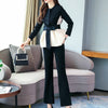 White Blazer 2 Piece Set Women Winter Work Wear Full Sleeve Ruffles Blazers Pencil Pants Suit Two Piece Set Office Lady Outfits