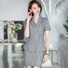 White Blazer Women Business Suits Skirt and Jacket Sets Office Ladies Work Wear Clothes Short Sleeve