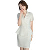 White Blazer Women Business Suits Skirt and Jacket Sets Office Ladies Work Wear Clothes Short Sleeve
