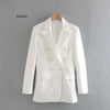 White Blazer for Women Blazer Double Breasted Jackets Ladies Formal Suit Jackets Back Vent Hem