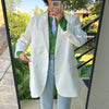 White Blazers for Women Long Sleeve Oversized Coat 2022 Suit Jacket Loose Green Blazer Jacket Office Ladies Black Tops Spring