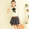 White Blouses Chiffon Peter Peter Pan Collar Casual Shirt Ladies Tops School Blouse 2 style Female Elegant Black Bow Tie