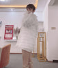 White Bow Diamond Button Blazer Women's Spring Autumn Niche Design Heavy Industry Layered Yarn Feather Super Fairy Coat s337