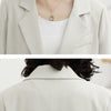 White Casual Full Sleeve Women Blazer Korean Office Lady Slim Plus Size  Double Breasted Suit Coat Femme Elegant Outwear