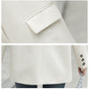 White Casual Full Sleeve Women Blazer Korean Office Lady Slim Plus Size  Double Breasted Suit Coat Femme Elegant Outwear