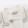 White Chiffon Blazer Women 2023 Summer Temperament High End Half Sleeve Slim Jacket Office Ladies Work Coat Black