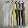 White Cotton Puff Sleeve Dress Woman Summer Midi Dress Short Sleeve Cascading Ruffles Blouses Dress