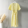 White Cotton Puff Sleeve Dress Woman Summer Midi Dress Short Sleeve Cascading Ruffles Blouses Dress