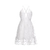 White Dress Women Sleeveless V-neck Casual Beach Ladies Holiday Solid Lace Dress Summer Dresses For Women Vestido Playa Mujer