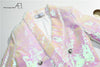 White Glitter Top Woman Coat Slim V Neck Sexy OL Style Day Suit Jacket 2022 Spring Ladies New