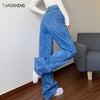 White Jeans Woman High Waist 2022 Streetwear Baggy Mom Jeans Vintage Denim Trousers Pocket Washed Casual Y2k Pants