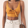 White Lace Up Crop Tops Camisole Women Summer Beach Tie Up Bow Female Cami Crop Top Sexy Sleeveless Short Tees