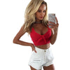 White Lace Up Crop Tops Camisole Women Summer Beach Tie Up Bow Female Cami Crop Top Sexy Sleeveless Short Tees
