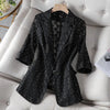 White Lace Women Blazer 2023 Elegant Hollow Out Thin Sun Protection Summer Blazers Lady Office Suit Jackets Coat Slim Tops