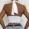 White Sexy Floral Print Blouses Lace Up Backless Hollow Out Mesh Crop Tops Summer Sleeveless Tank Top Shirts Y2K Women Clothes