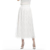 White Silver Skirts High Waist Party Wear Maxi Female Pleated Style Womens Ladies Long Summer  Skirt 2022