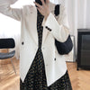 White Small Suit Jacket Women 2023 Autumn  Korean Casual Loose Suit Jacket Female Black Long Sleeve Blazers Coat NS2131