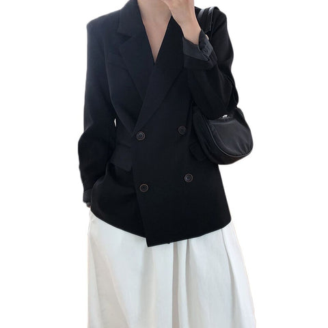 White Small Suit Jacket Women 2023 Autumn  Korean Casual Loose Suit Jacket Female Black Long Sleeve Blazers Coat NS2131