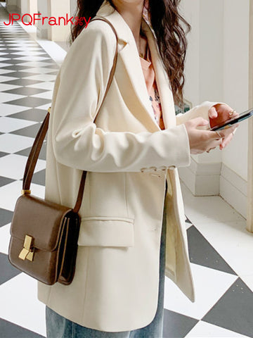 White Suit Jacket Women's 2023 Spring and Autumn Korean Loose Casual Suit Top Blazer Women Blazers for Women  Jacket Women