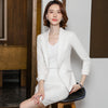 White Suits Women 2023 High End Temperament Formal Long Sleeve Slim Blazer And Skirt Office Ladies Work Wear Black