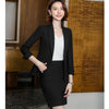 White Suits Women 2023  Temperament Formal Long Sleeve Slim Blazer And Skirt Office Ladies Work Wear Black