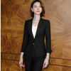White Suits Women 2023  Temperament Formal Long Sleeve Slim Blazer And Skirt Office Ladies Work Wear Black