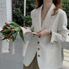 White casual suit loose solid color temperament commuter mid-length single-breasted straight spring women's jacket