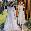 White dress super fairy skirt seaside holiday lace hollow out skirt beach skirt Bali Beach skirt