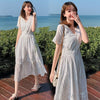 White dress super fairy skirt seaside holiday lace hollow out skirt beach skirt Bali Beach skirt