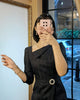 Wicky Chance Original Elegant Vintage  Winter Autumn Long Sleeve Asymmetric Design Woolen Warm Knitted Office Lady Dress