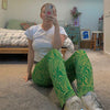 Wide Leg Pants Women Green Tie Dye Trousers Y2K Outfits Sweatpants Printed Vintage High Waist Pant Women Trousers 2023