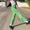 Wide Leg Pants Women Green Tie Dye Trousers Y2K Outfits Sweatpants Printed Vintage High Waist Pant Women Trousers 2023