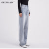 Wide Leg Pants Women High Waist Slim Straight Leg Jeans Loose Drape Long Pants Wash Denim Baggy Jeans Trousers 2022